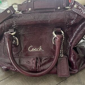 Coach Deep Plum Patent Leather Satchel